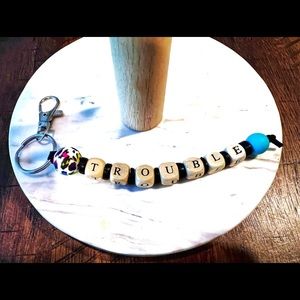Cute Silicone Key Ring, Trouble, handmade by seller
